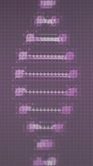 Wall Mural - processing scientific data, dna strand intertwining with binary coding animation