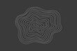 © Nadia Deich - Topographic ring lines on black background. Abstract organic shape. Minimal eco vector background for branding or packaging.