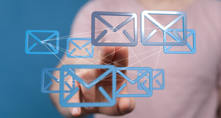 Seamless email communication.  Global network concept. Digital message exchange.