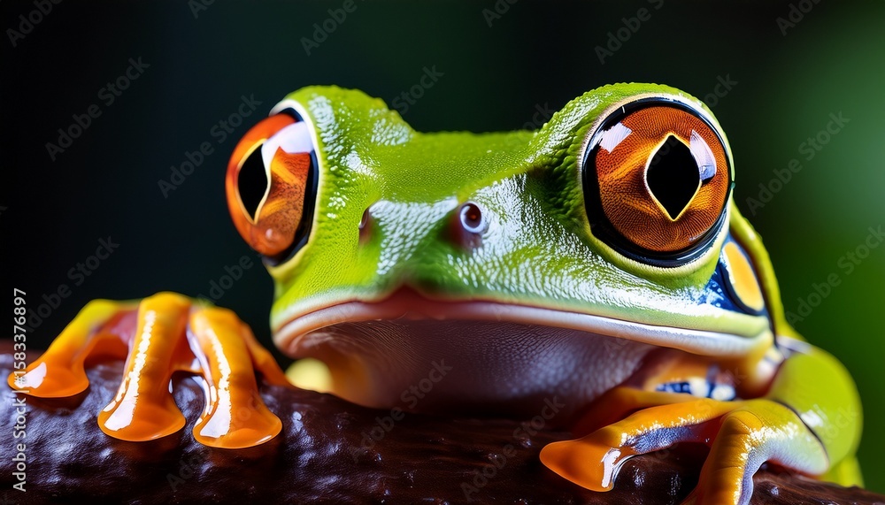 Stock-Foto „tree frog close up ultra realistic tree frog eyes ...
