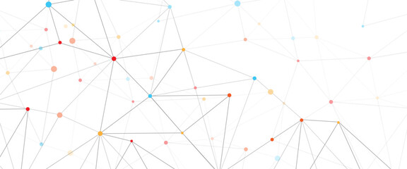 Wall Mural - vector abstract colorful low poly geometric connected line and dots