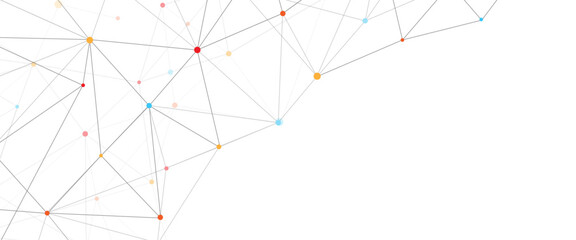 Wall Mural - vector abstract colorful low poly geometric connected line and dots