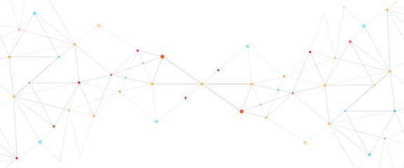 Wall Mural - vector abstract colorful low poly geometric connected line and dots