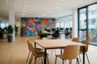 © ArtStockVault - Modern Open Office Space With Artistic Wall and Contemporary Furniture in Soft Focus