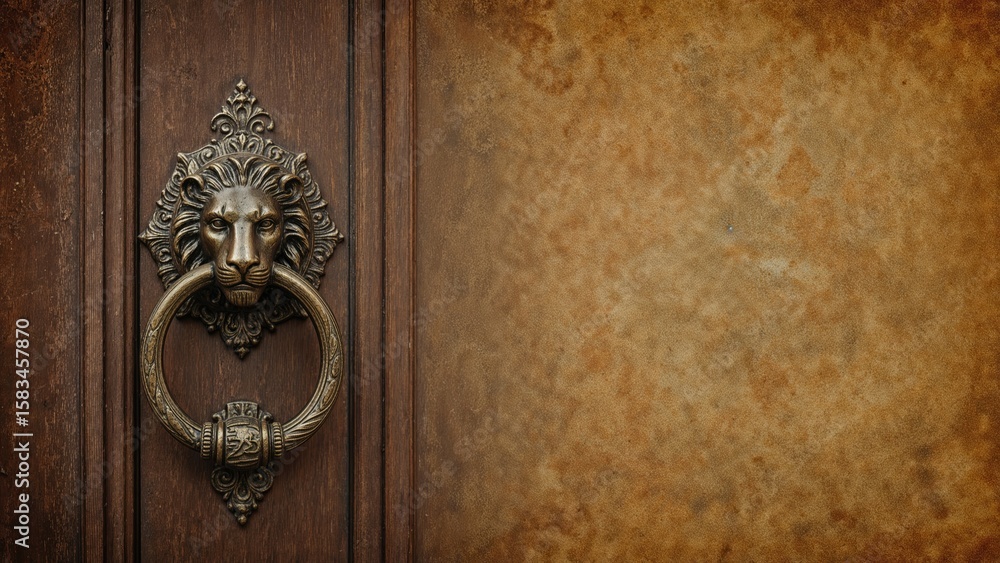Classic bronze door knocker showcasing intricate decoration