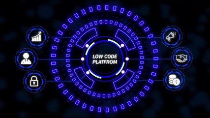 Low Code software development platform technology concept. new business concept.