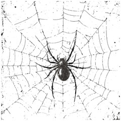 Spider web texture engraving, vintage delicate surface, antique silk sketch, hand-drawn arachnid pattern, retro detailed texture, vector illustration, artistic nature pattern, elegant line drawing.