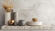 © Nizar - Modern decorative display with terrazzo elements