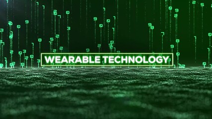 Matrix Binary Code and Wearable Technology Word
