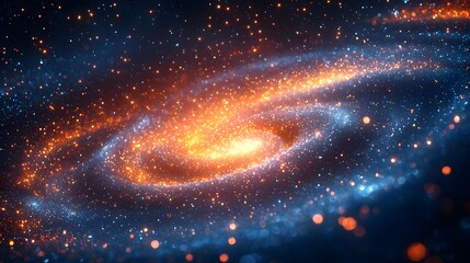 Wall Mural - Glowing Cosmic Swirls of a Luminous Galaxy