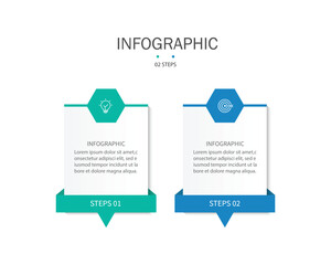 Wall Mural - Business infographics. Infographics with 2 steps or options