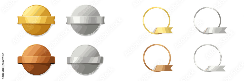 Different styles of award badges in various colors and designs suitable ...