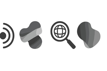 Wall Mural - creative abstract icons representing technology and connectivity in a minimalist style