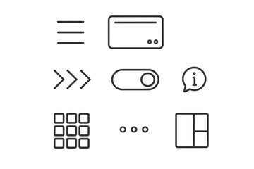 Wall Mural - collection of minimalist graphic user interface icons in a simple layout showcasing different functi