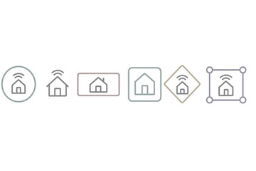 Wall Mural - variety of house icons representing different designs and styles in a digital format
