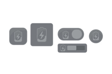 Wall Mural - battery icons and indicators designed for digital interface use in application development projects