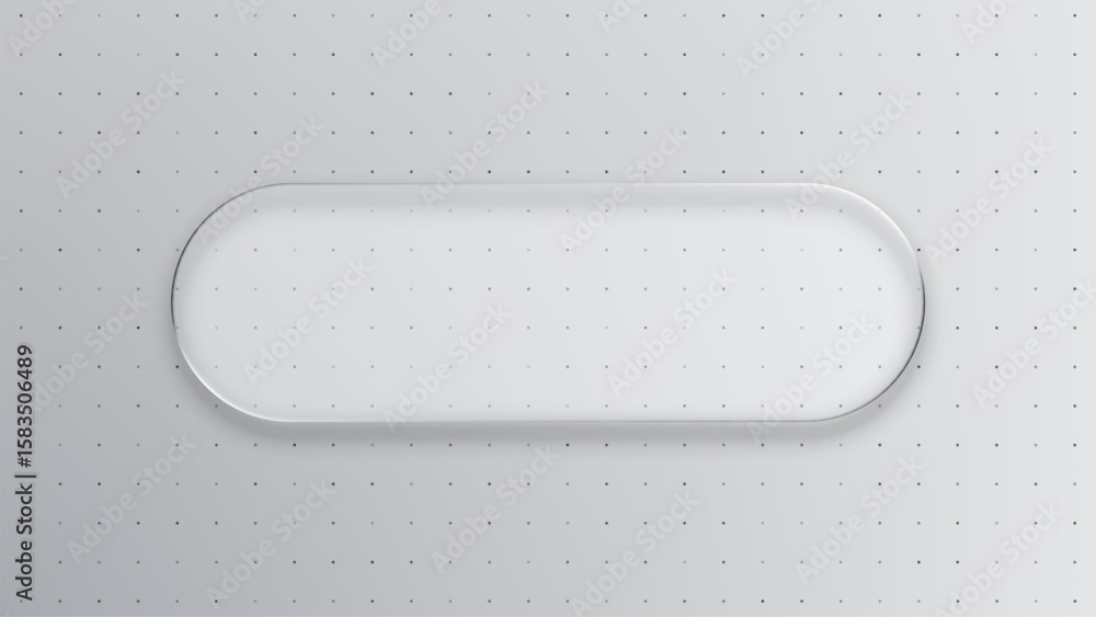 Transparent Namejet Clean liquid glass vector nameplate with rounded corners on a dotted ...