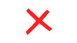 © LionStudio - Hand drawn paint brush red cross mark vector illustration. Grunge bold red x sign. Red cross marker icon.