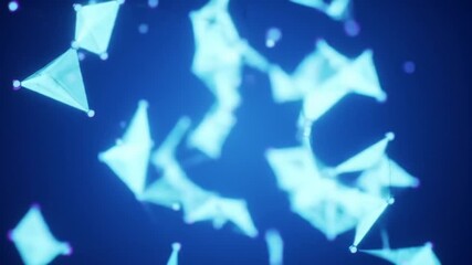 Wall Mural - abstract geometric shapes interconnected on dark blue background modern futuristic technology digita