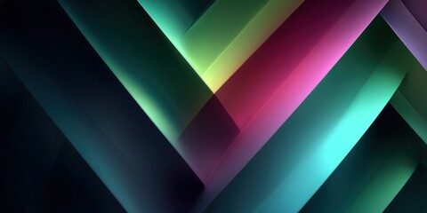 Wall Mural - green and magenta angular zigzag patterns on soft gradient