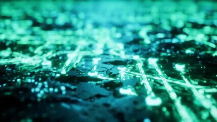 Wall Mural - detailed abstract of interconnected turquoise lines and nodes forming a complex network with a digit