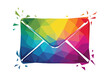 © Natalia - Colorful envelope icon with a vibrant rainbow design with copy space