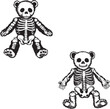 © Sean - teddy bear skeleton line art sketch engraving vector illustration. T-shirt apparel print design. Scratch board imitation. Black and white hand drawn image.