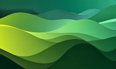 Wall Mural - abstract green waves flowing background animation loop