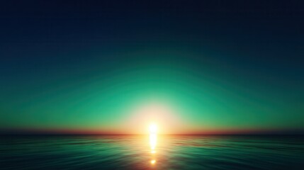 Wall Mural - serene sunset over calm waters with vibrant colors reflecting on the surface