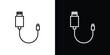 © Surya - Phone cable icon editable concept. editable vector stroke symbols