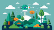 © Justlight - An AIpowered forest monitoring system collects and analyzes data on weather soil moisture and tree growth patterns providing valuable insights for improved forest management.. Vector illustration
