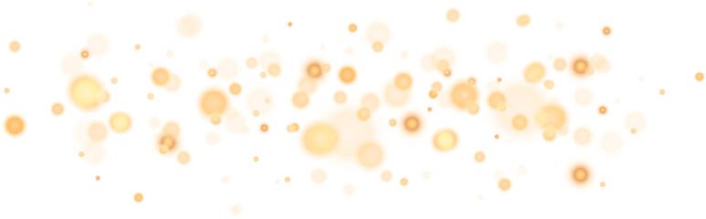 Wall Mural - gold bokeh lights isolated. png background with gold sparkles