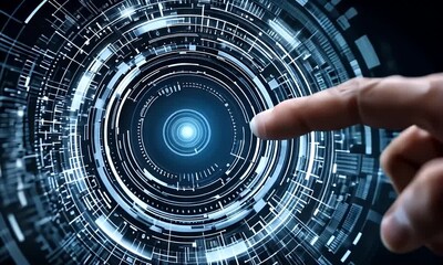 Finger Touching Digital Interface Technology Connecting Network