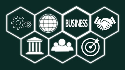 Businessman pressing a Business Business concept.