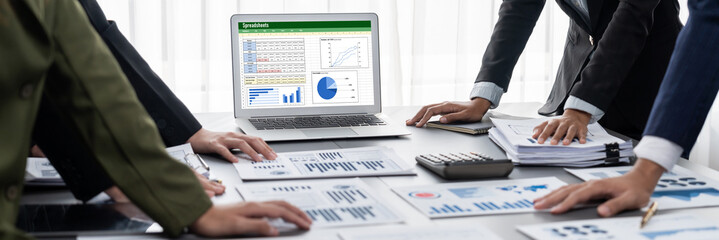 Wall Mural - spreadsheet document information financial startup concept. data and graphs in spreadsheet documents