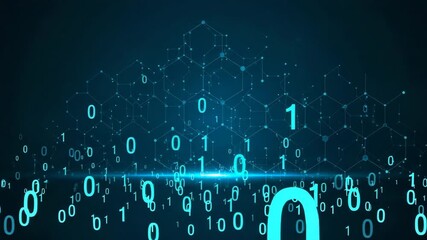 Abstract digital background with binary code and network connections