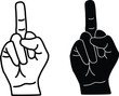 © AnukulChandra - Silhouette Design of Middle Finger on White Background