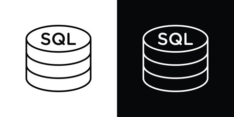 SQL icon for concept and graphic design. Collection of high quality black style vector icons