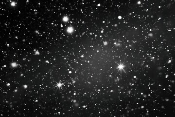 Wall Mural - Cascading Snowflakes in Midnight: A Winter Scene with White Flurries Against a Dark Canvas