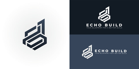 Wall Mural - stylish eb monogram for a contemporary architecture and construction company. this logo showcases a 