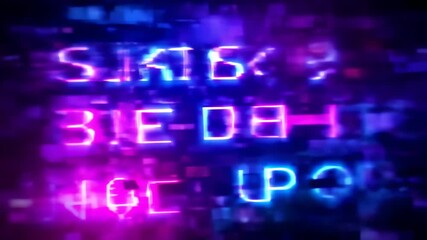 Wall Mural - Neon sign, blurred, glitch