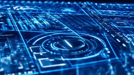 Wall Mural - Futuristic digital interface (4)