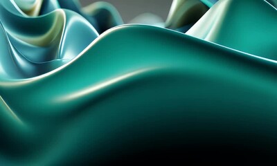 Wall Mural - abstract flowing waves background turquoise and green