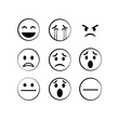 © Hanung Design - Nine linedrawn circular emojis display various expressions arranged in a 3x3 grid