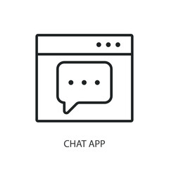 Sticker - chat app thin line vector icons.