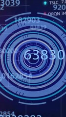 Wall Mural - animation of financial data processing over scope and grid