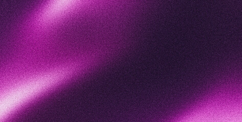 Wall Mural - purple violet glowing grainy gradient shape on black background, dark noise texture banner header po