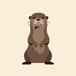 © Hamster - Cute brown otter standing on hind legs with open mouth. Sea animal icon. Adorable creature. Vector illustration