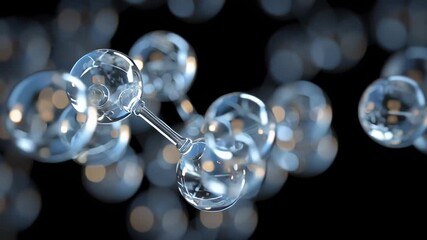 Wall Mural - 3d animation formaldehyde molecule on black background