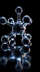 Wall Mural - vertical video 3d animation formaldehyde molecule on black background